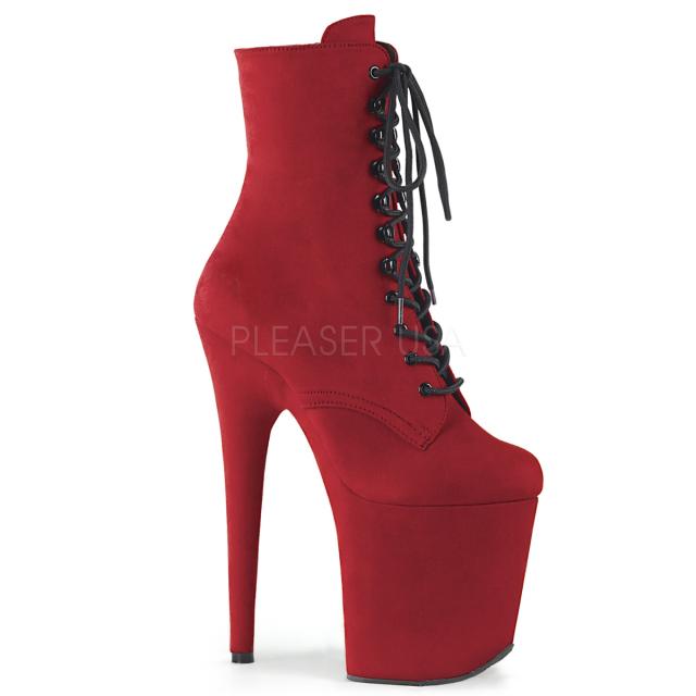 Pleaser(プリーザー) FLAMINGO-1020FS レースアップ厚底ブーツ サイドジップ 8inch Heel, 4inch PF◆取り寄せ