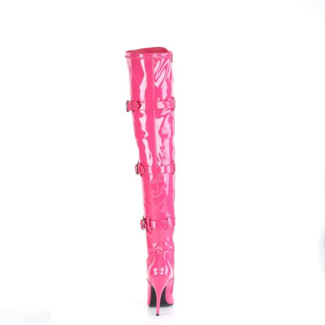 Pleaser(プリーザー) SEDUCE-3028 サイハイブーツ ロングブーツ ピンヒール 女王様 ホットピンク レッド 約12.5cmヒール◆取り寄せ_3