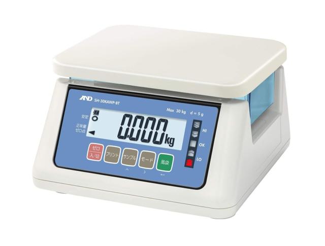 A＆D 防塵・防水デジタルスケール ジャバジャバ洗えるIP67 ワイヤレス通信 秤量30kg 最小1g~10g SH-30AWP-BT