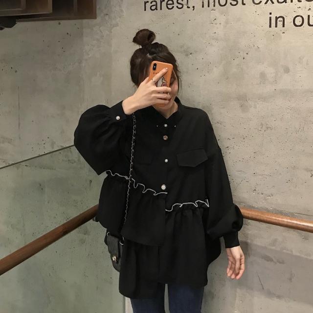 ジャケットレディース アウター レトロ 無地 あったか POLO襟 長袖 袖あり シングルブレスト フロントボタン ルーズ ショート丈 膝上 アシンメトリー 大人 上品 エレガント 高級感 主役級 カジュアル ワンサイズ かわいい 春 秋 スプリング オータム 可愛い 大人可愛いの通販は 4,572円