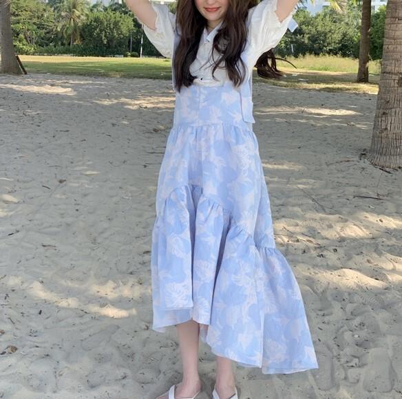 セットアップレディース トップス ワンピース ブラウス サロペット ジャンパースカート ティアードワンピース ワンピドレス パフスリーブ Aライン 切り替えデザイン 上下セット ツーピース かわいい キュート ガーリー 体型カバー 楽ちん リゾート 旅行 着回し 普段使いの通販は 5,433円