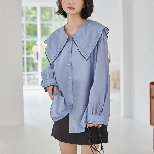 シフォンシャツ  レディース 長袖 普段着 ブラウス 着やせ シャツ ドールカラー トップス 大人可愛い フレンチスタイル ルーズ 食事会 女子会 お出かけ 買い物 ショッピング 参観日 きれいめ 可愛い シフォン シャツ オフィスワーカー フォーマル OL オフィス デイリーの通販は 5,966円