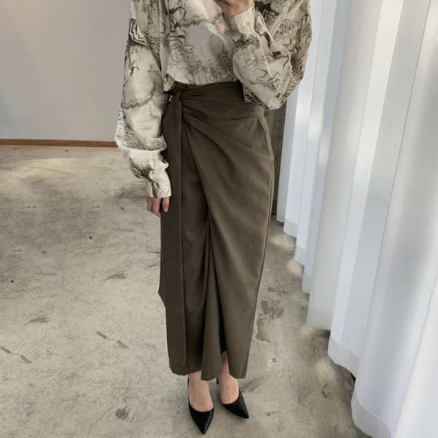スカート 春 秋 きれいめ レディース ロングスカート ロング丈 アンクル丈 ミディアム丈 無地 ウエストマーク ハイウエスト 変形 ブラウン 茶色 大人可愛い シンプル カジュアル 大人 上品 おしゃれ お洒落 レトロ エレガント フリーサイズ ワンサイズ こなれ感 ラフの通販は