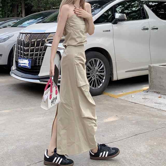 送料無料 個性的 春服 夏服 秋服 セットアップ レディース トップス スカート ボトムス パンツ 上下セット ロング マキシ丈 袖なし ノースリーブ スリム タイト 細身 インスタ映え SNS 映え モテ 流行 トレンド 格上げ 着やせ 効果 普段使い 定番 着回し スタイル 重ね着 無地の通販は 7,880円