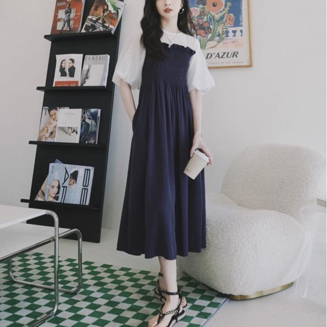 ワンピース レディース ワンピドレス シャツワンピース Tシャツワンピ フレアワンピース ロジスワンピ 送料無料 個性的 春服 夏服 ミモレ ロング 袖あり 五分袖 バルーン袖 ボリューム袖 ぽわん袖 二の腕カバー クルーネック 丸首 Uネック ラウンドネック フレア セミフレアの通販は 5,573円