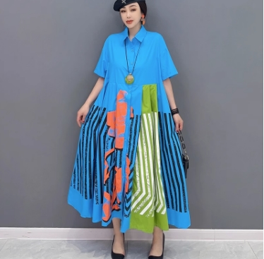 レディース ワンピース セットアップ オールインワン つなぎ シャツワンピ 膝下 ロング 8分丈 9分丈 半袖 ラウンドネック 襟付き かわいい きれいめ 上品 おしゃれ レトロ こなれ感 ラフ 個性的 モダン 主役級 存在感 都会的 クラシカル usedライク ストライプ 春 夏 ママの通販は 5,980円