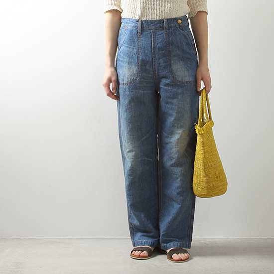 caqu サキュウ デニム antique denim リネンランチパンツ 04224(3years)