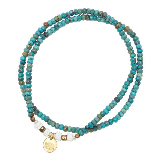 melple メイプル 2Way BEADS BRACELET&ANKLET TURQUOISE MPZAC008