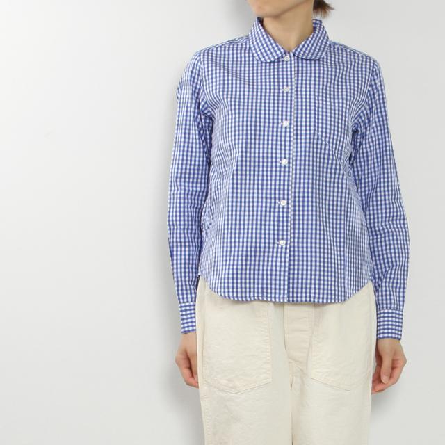 waltz for rolca ワルツフォーロルカ コットンギンガム丸襟ブラウス W1003