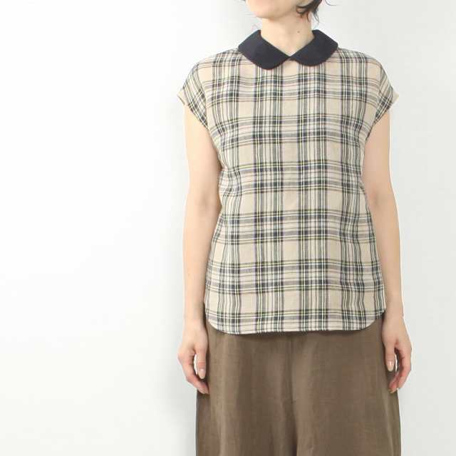 R&D.M.Co- アールアンドディーエムコー ROUNDCOLLAR NO SLEEVE BLOUSE NO.6956