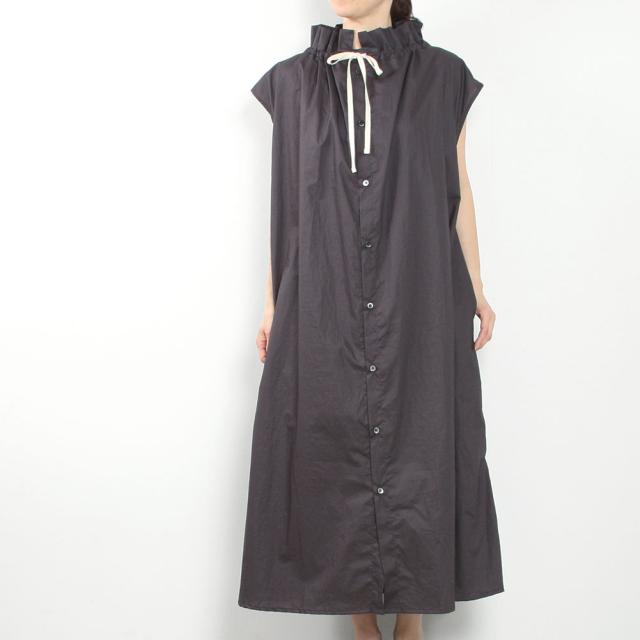Yarmo ヤーモ RUFFLED NECK LONG SMOCK DRESS OP47