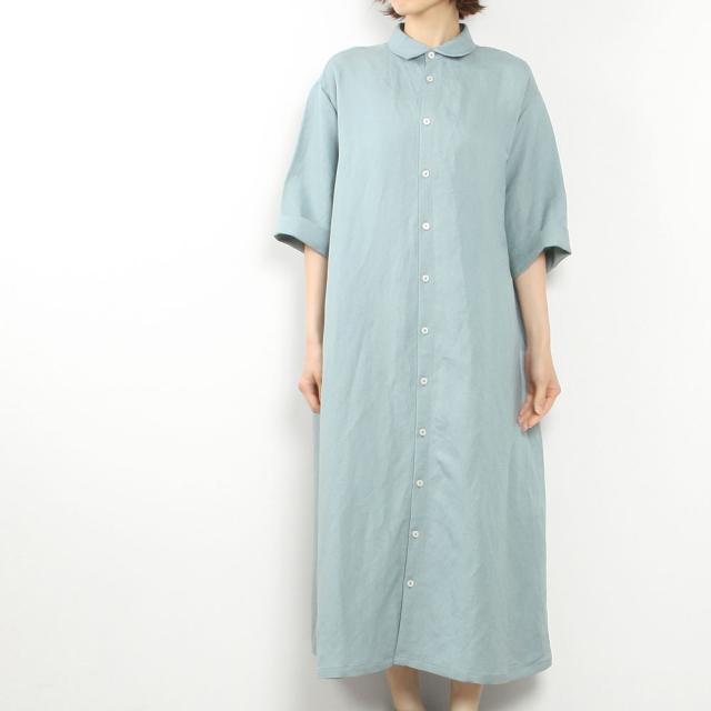 (OUTLET)GRANDMA MAMA DAUGHTER グランマママドーター バックギャザーシャツワンピース GE2513921