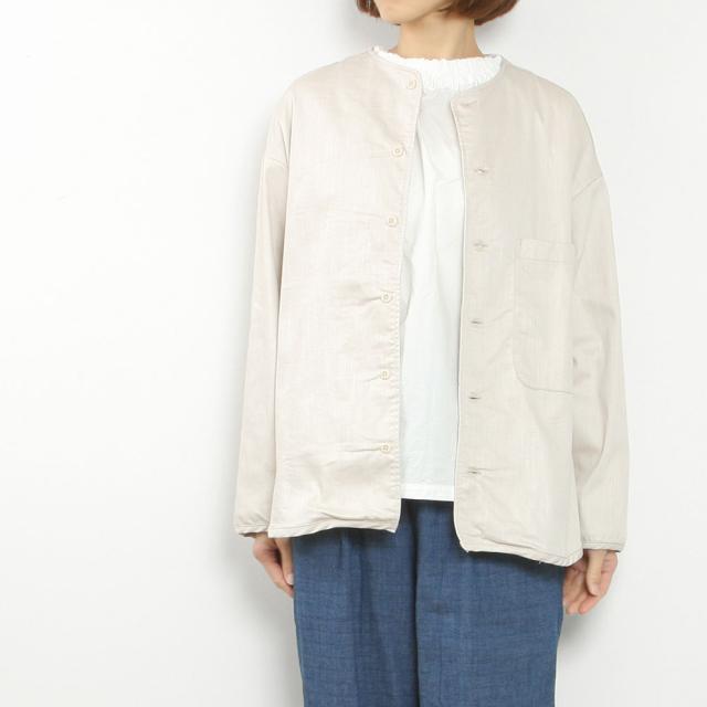 prit プリット ストレッチデニムノーカラーブルゾン P91514