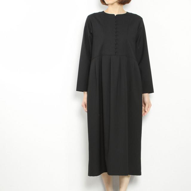 GRANDMA MAMA DAUGHTER toro グランマママドータートロ フロントくるみボタンタックワンピース TE2513941 ロング・マキシ丈