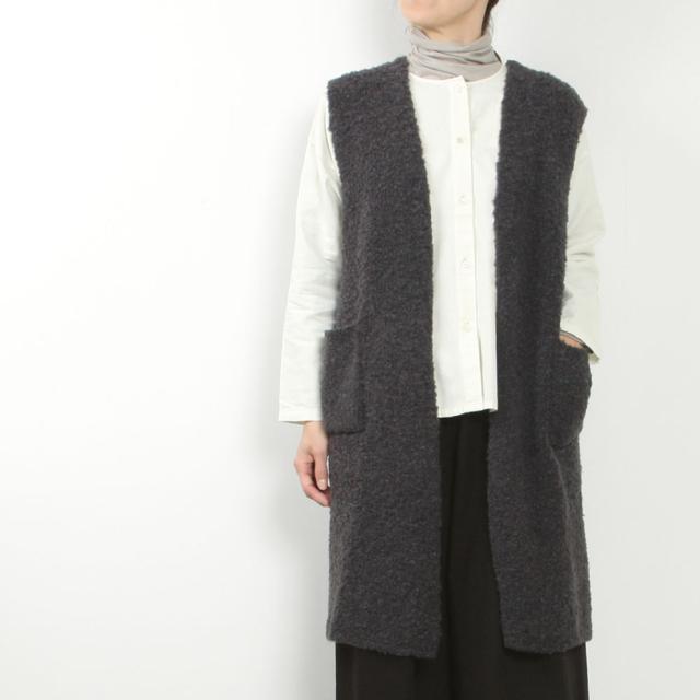 evam eva エヴァムエヴァ alpaca wool long vest E253K181