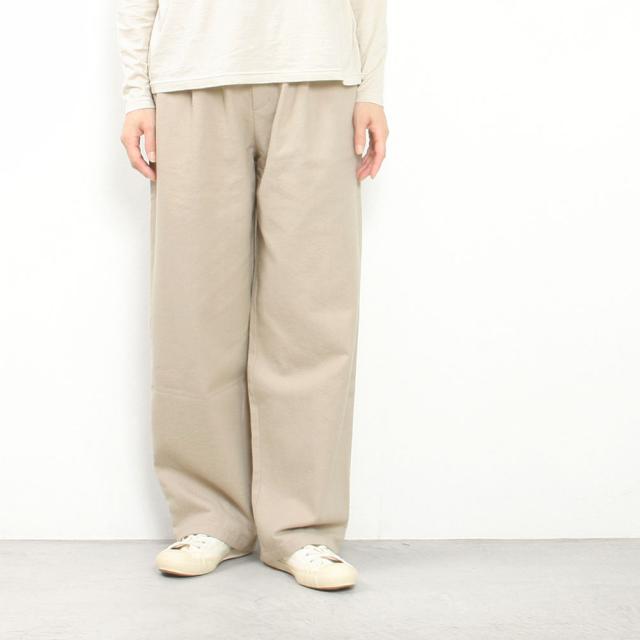 美品 evam eva 梨地織りリネンタックパンツ evam eva linen wide pants