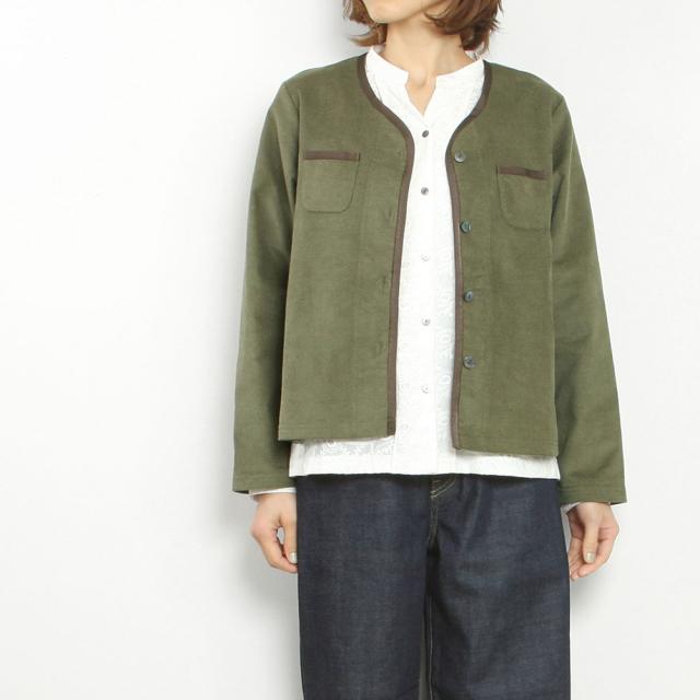 NOMBRE IMPAIR ノンブルアンペール 別珍ストレッチ パイピングカーディガン 08-235-5