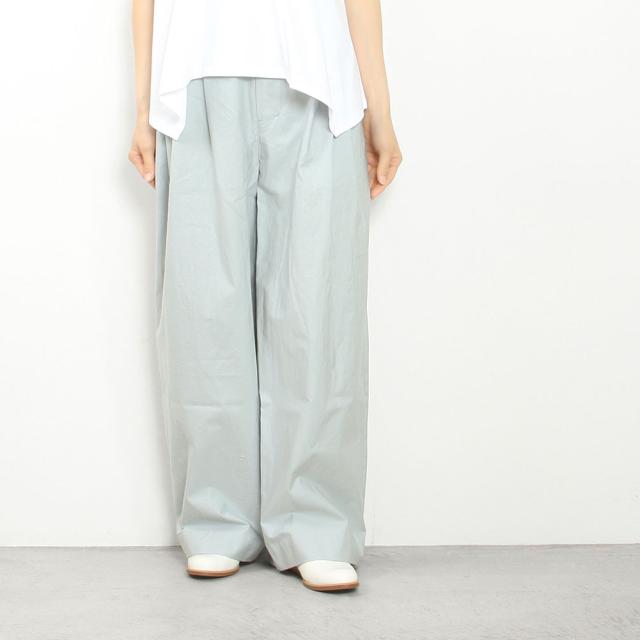 assiette アシェット 80/1高密バックサテンワッシャー　ワイドパンツ A25-13915-62
