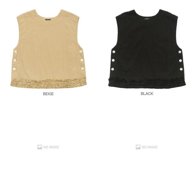 R&D.M.Co- アールアンドディーエムコー LINEN COTTON FRILL DECO BUTTON BIB NO.7477 R&D.M.Co- アールアンドディーエムコー LINEN COTTON FRILL DECO