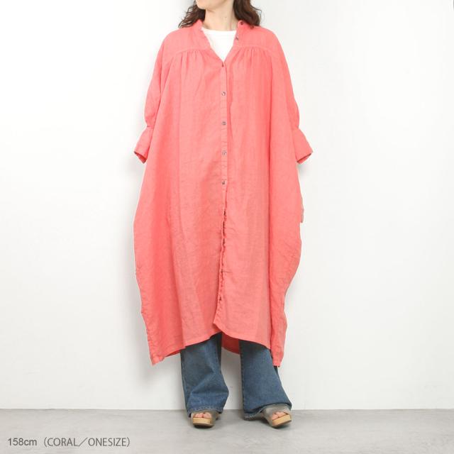 Honnete オネット 3/4SLV LONG GATHER DRESS OP16_10