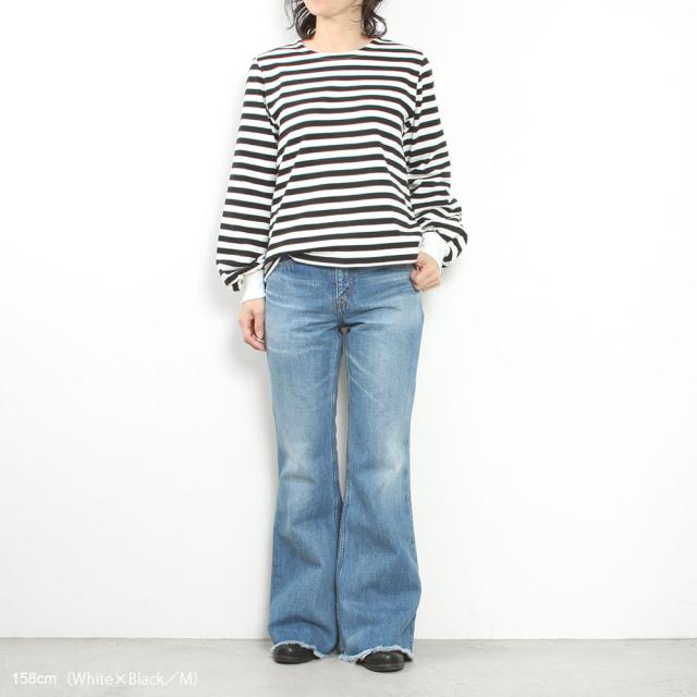 R&D.M.Co- アールアンドディーエムコー 裏起毛BORDER B.B　GATHER　SLEEVE NO.6420/7013