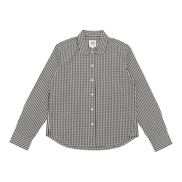 waltz for rolca ワルツフォーロルカ コットンギンガム丸襟ブラウス W1003 waltz for rolca ワルツフォーロルカ コットンギンガム丸襟ブラウス