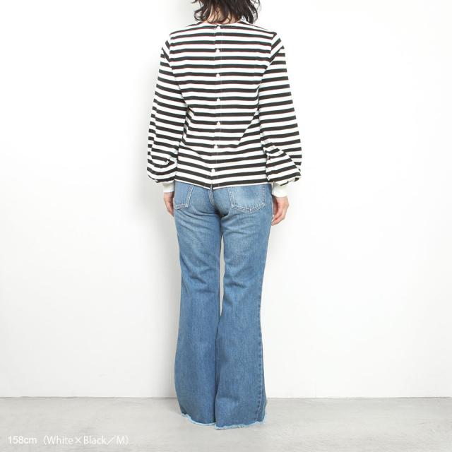 R&D.M.Co- アールアンドディーエムコー 裏起毛BORDER B.B　GATHER　SLEEVE NO.6420/7013