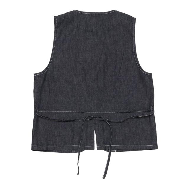 グランマママドーター サイドリボンデニムベスト 2WAYサイドリボン