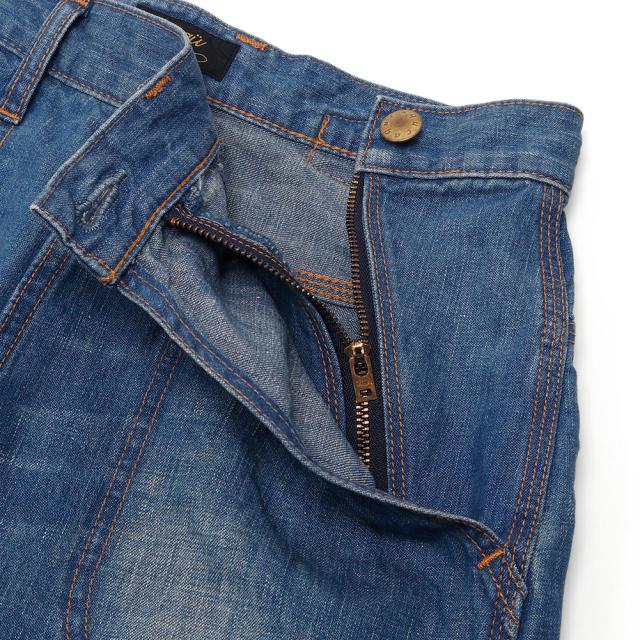 caqu サキュウ デニム antique denim リネンランチパンツ 04224(3years)_4