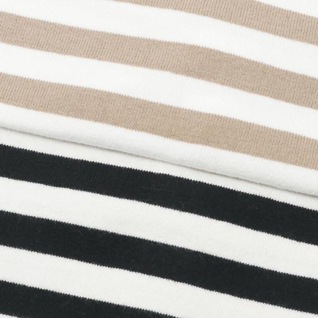 R&D.M.Co- アールアンドディーエムコー 裏起毛BORDER B.B　GATHER　SLEEVE NO.6420/7013