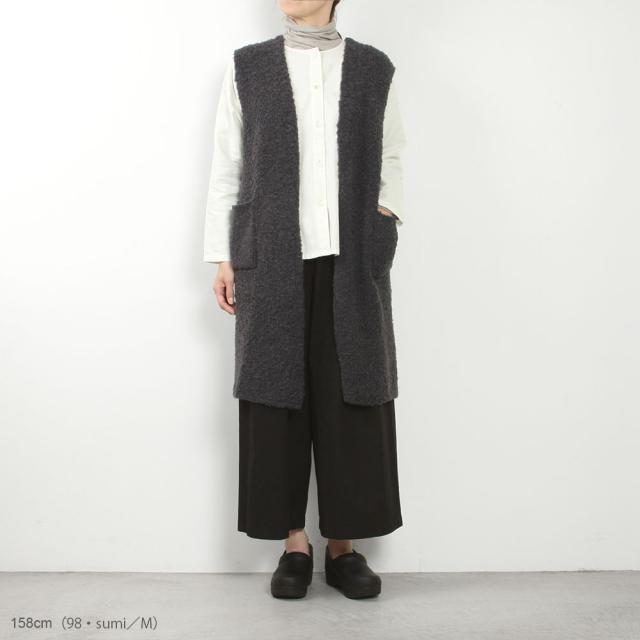 evam eva エヴァムエヴァ alpaca wool long vest E253K181_9