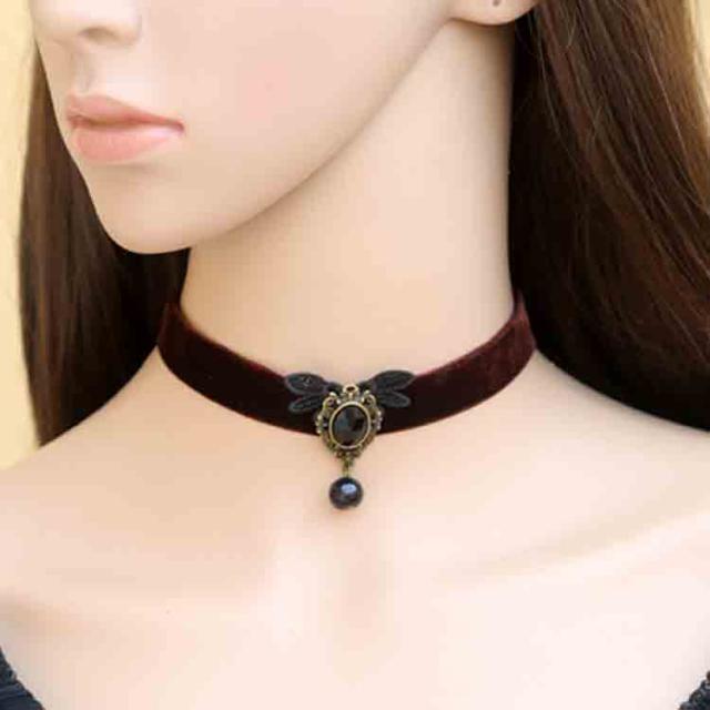 チョーカー ベロアチョーカー ゴシック ロリータ ゴスロリ パール ビジュー チョーカー ネックレス アクセサリー 黒 ブラック 結婚式 ウの通販はau Pay マーケット にゃニャオ