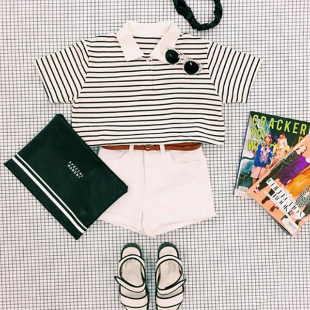 Tシャツ レディース ｔシャツ 1６新作 春 夏 ６色 ボーダー ポロシャツ アメカジ半袖tシャツ ストリート スケーター 韓国スタイルの通販はau Pay マーケット にゃニャオ