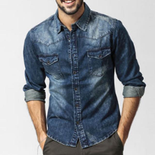 シャツ デニムシャツ メンズ トップス インナー アウター 長袖 ヴィンテージ加工ウエスタンデニムの通販はau Pay マーケット にゃニャオ