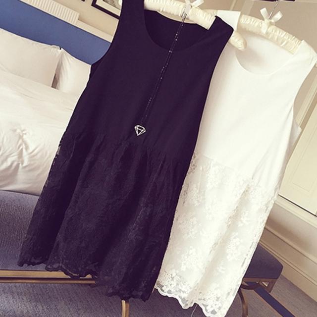 ペチコートワンピース ロング レースワンピース 切り替えワンピ Aライン タンクトップワンピース ノースリーブ 透け防止 インナの通販はau Pay マーケット にゃニャオ