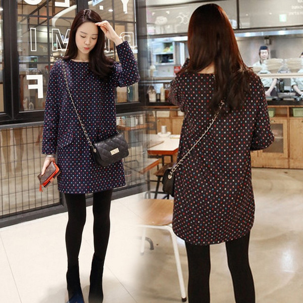 送料無料15新作 合服 春秋服 ドット柄 長袖ワンピース ゆったりワンピ ドレス ショート丈 Aライン 秋のスカート 秋冬物の通販はau Pay マーケット にゃニャオ