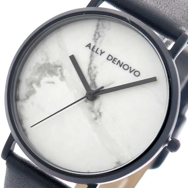 アリーデノヴォ ALLY DENOVO 腕時計 レディース 36mm AF5005-2 CARRARA MARBLE クォーツ ホワイト ブラック ホワイト