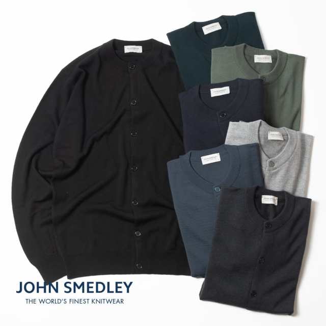 JOHN SMEDLEY(ジョンスメドレー)/MERINO WOOL CREW NECK KNIT CARDIGAN(メリノウール クルーネック ニット カーディガン)/日本別注 24G J