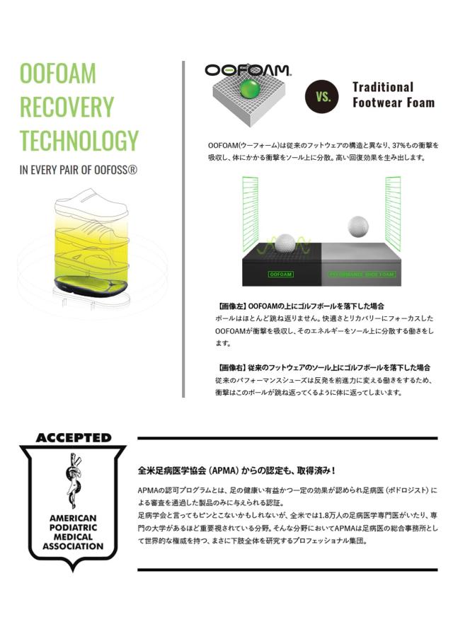 OOFOS ウーフォス メンズ レディース OOriginal ウー オリジナル Black