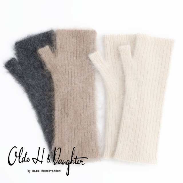 Olde H＆Daughter(オールド エイチ アンド ドーター)/FAR CASHMERE GLOVE(ファー カシミヤ グローブ)/手袋 グローブ 指なし フィンガーレ