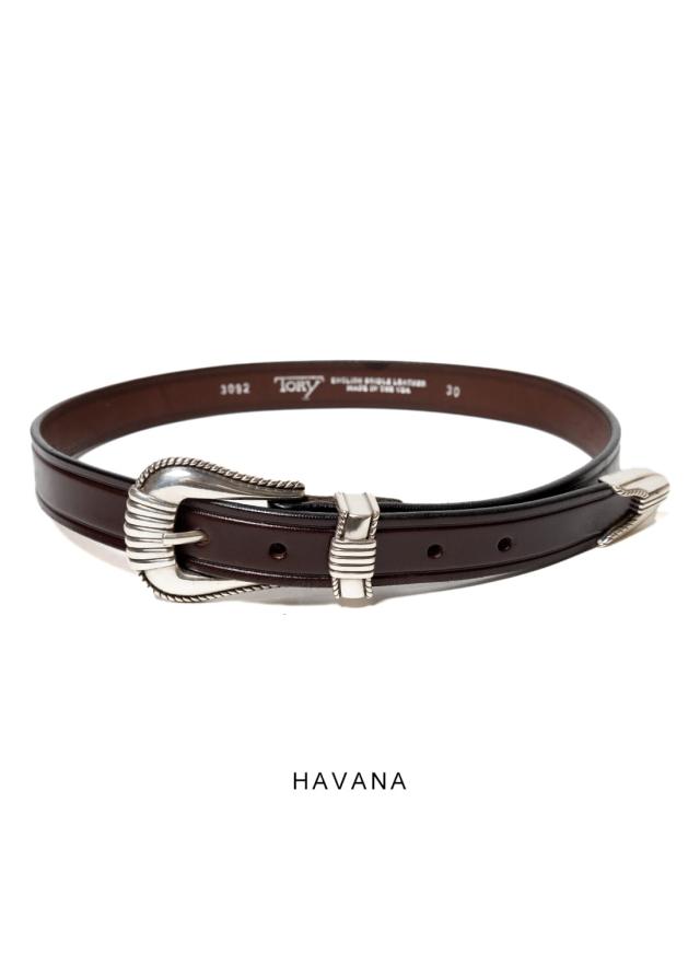 TORY LEATHER(トリーレザー)/3-Piece Silver Buckle Belt
