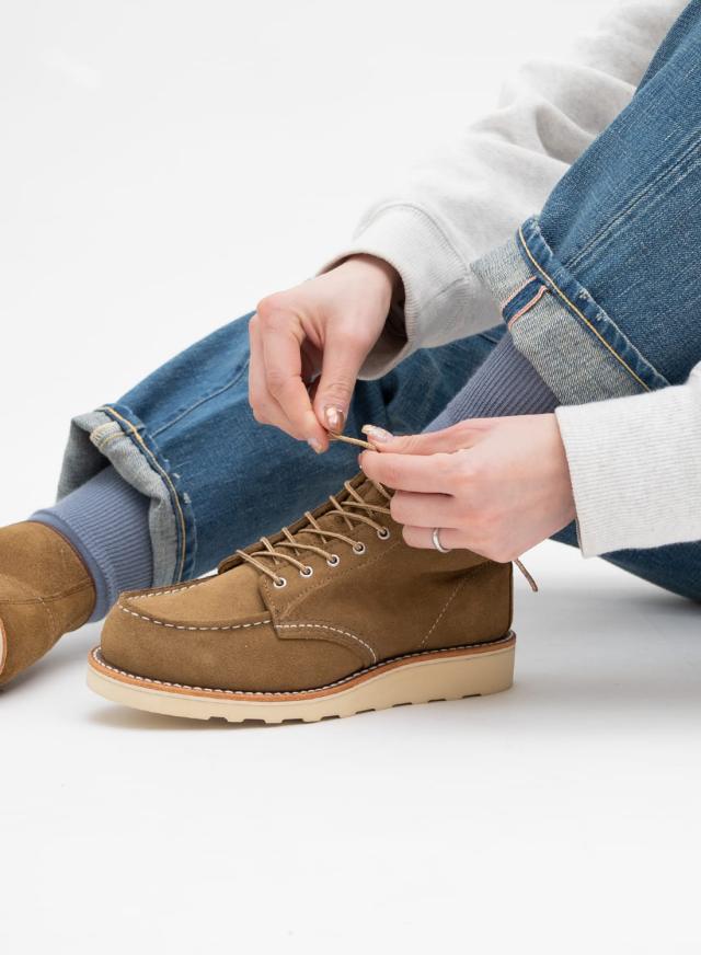 RED WING(レッドウィング)/6CLASSIC MOC 3377(6インチクラシックモック)/#3377 レディース Bワイズ 本革 レザー スウェード レザー ワークブーツ RED WING(レッドウィング)/6CLASSIC MOC 3377(6インチクラシックモック