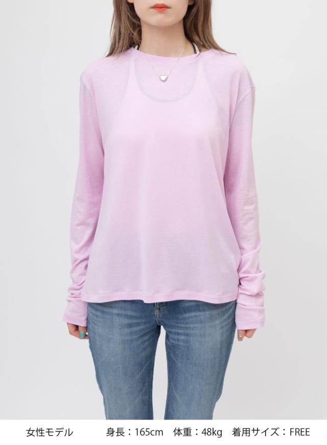 HAKUJI(ハクジ)/Tencel cotton L/S PO(テンセル コットン ロングスリーブ プルオーバー)/2024SS ロンT Tシャツ カットソー TEEシャツ 長袖 レディース