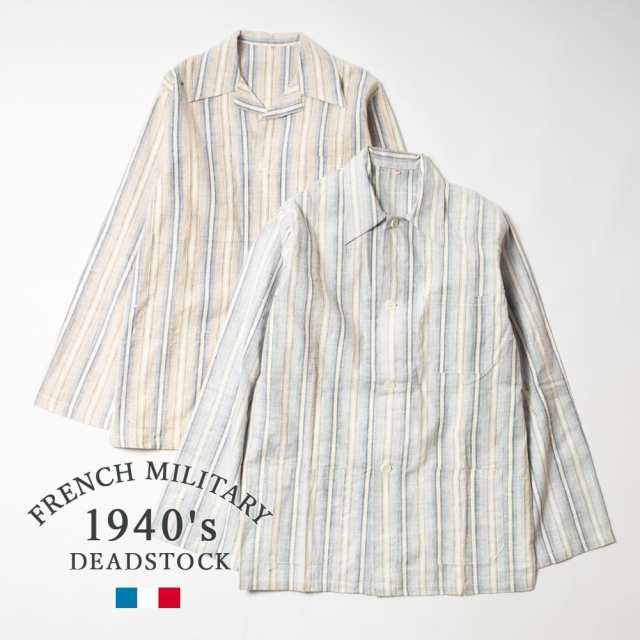 1940s FRENCH MILITARY FLANNEL PAJAMA SHIRT DEAD STOCK フランス軍 VINTAGE ヴィンテージ ミリタリー デッドストック