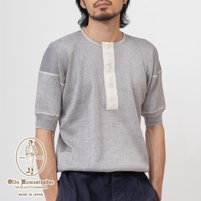 Olde steader(オールドホームステッダー)/Interknit Rib Henly Neck Short Sleeve(インターニットリブ ヘンリーネック ショートスリーブ)/カットソー Tシャツ 半袖 ヘンリー オーセンティックシャツ 肌着 US002 US002-IK