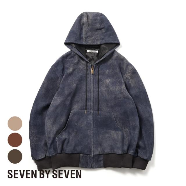 SEVEN BY SEVEN（セブンバイセブン）LEATHER ACTIVE JACKET- Goat suede Antique finish -（レザー アクティブジャケット - ゴートスエード アンティークフィニッシュ）25SS ゴートレザー 山羊革 アンティーク加工 ワークジャケット インド製