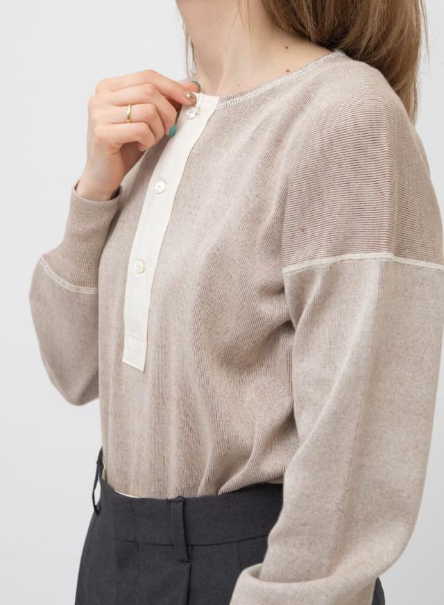 オールドホームステッダー Olde Homesteader Interknit Rib Henly Neck