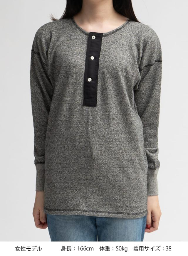 オールドホームステッダー ラスティックジャージー ヘンリーネック ロングスリーブ Tシャツ カットソー ロンT メンズ オーセンティックシャツ 肌着 Olde steader US014 オールドホームステッダー ラスティックジャージー ヘンリーネック