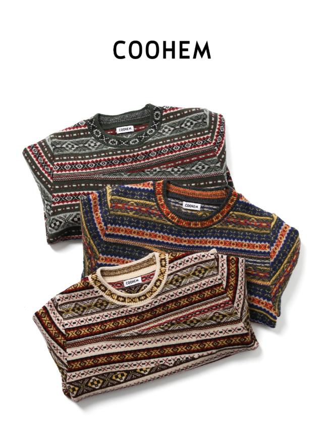 COOHEM(コーヘン)/CRAZY FAIR ISLE KNIT P/O(クレイジー フェアアイル