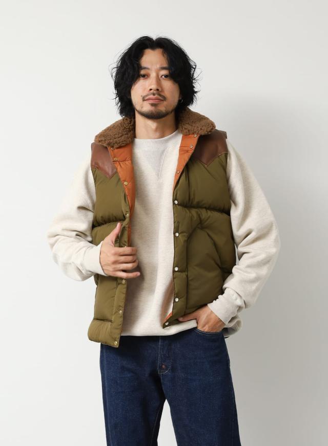 ロッキーマウンテン クリスティ レザーヨークダウンベスト 38 /Rocky